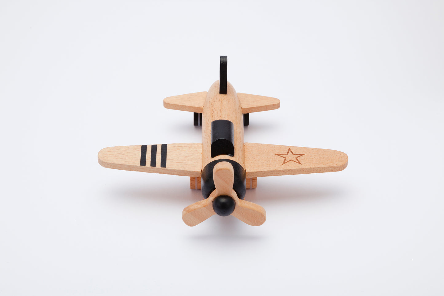 Holz Propeller Flugzeug Hikoki - Schwarz