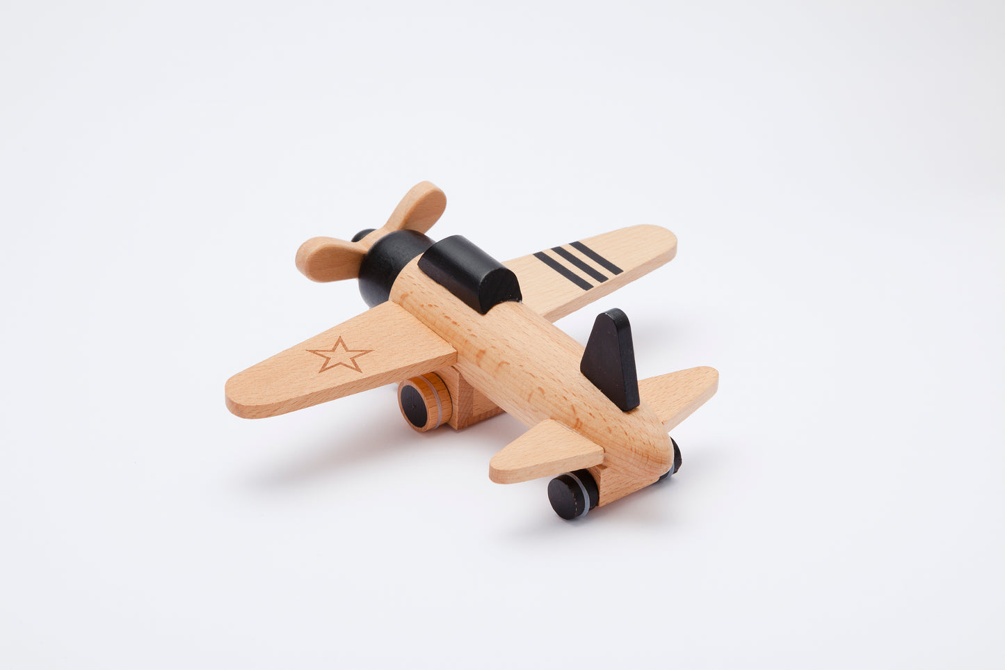 Holz Propeller Flugzeug Hikoki - Schwarz