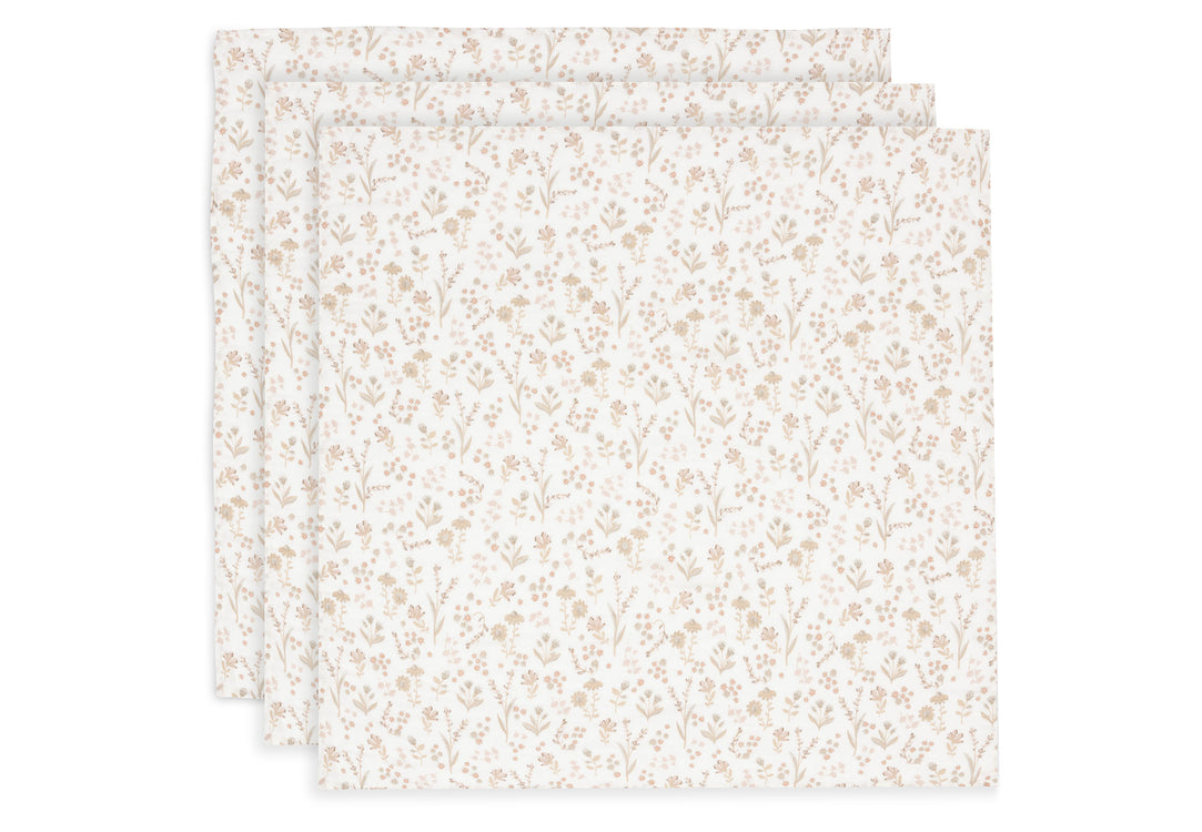 3er-Set Musselintücher Hydrophil 70x70cm - Bloomy