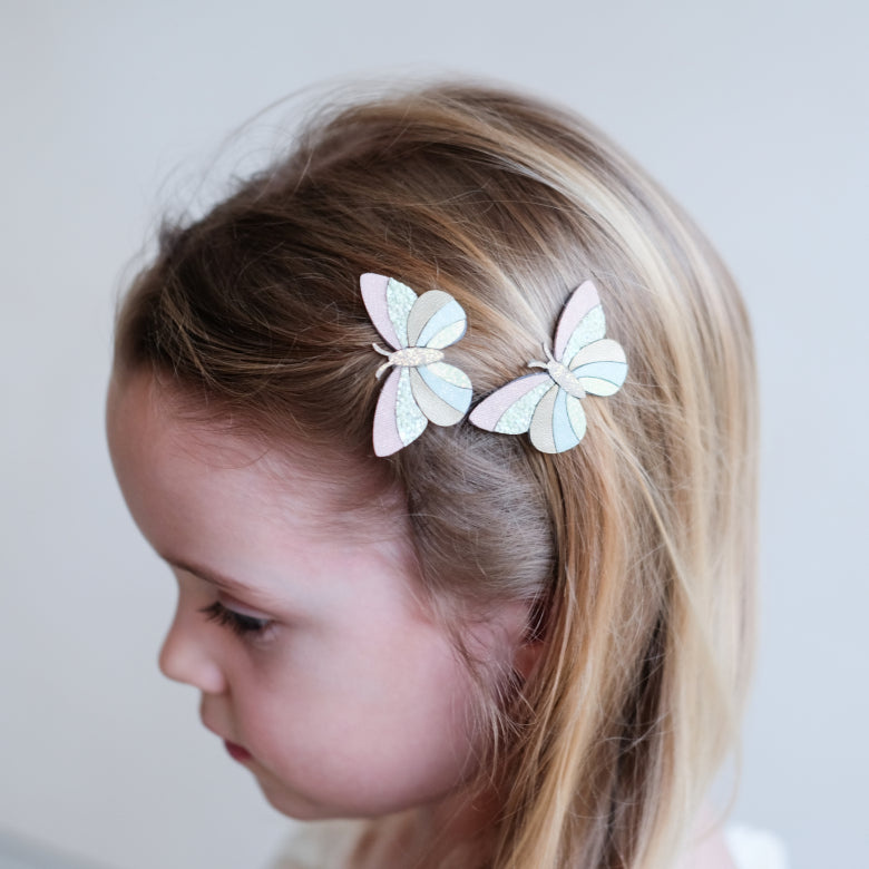 Haarclip Set - Stripy Butterflies
