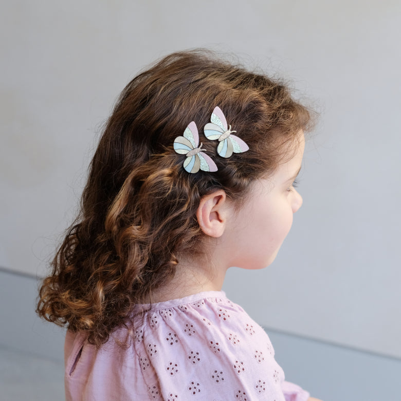 Haarclip Set - Stripy Butterflies