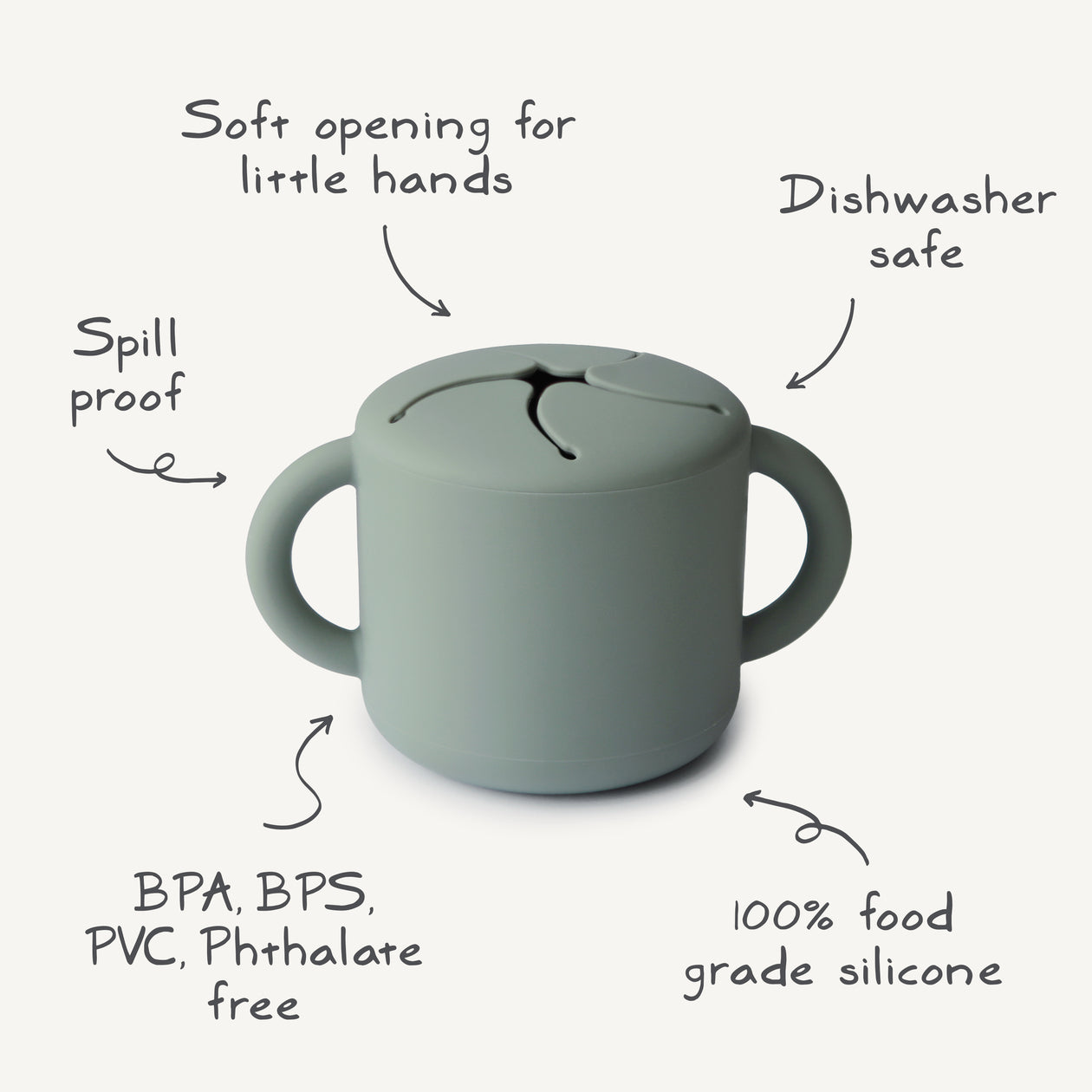 Snackbecher Silikon - Soft Lilac