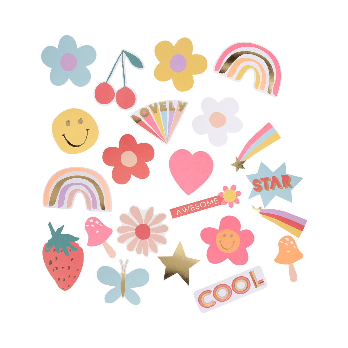 25 große Sticker - Happy Icon