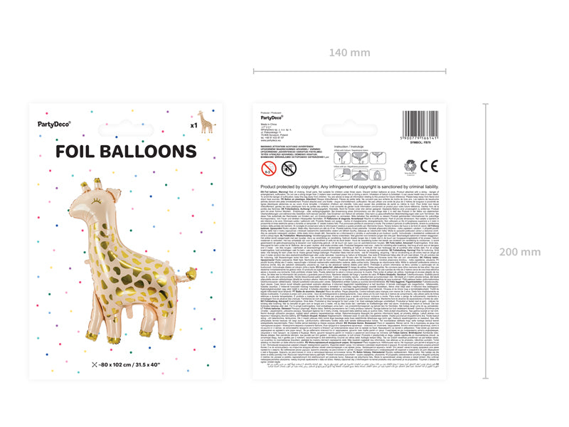 Folienballon Giraffe stehend