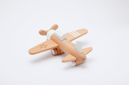 Holz Propeller Flugzeug Hikoki - Weiß