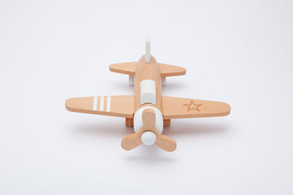 Holz Propeller Flugzeug Hikoki - Weiß