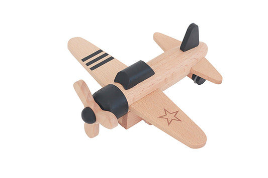 Holz Propeller Flugzeug Hikoki - Schwarz