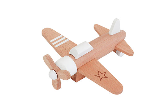 Holz Propeller Flugzeug Hikoki - Weiß