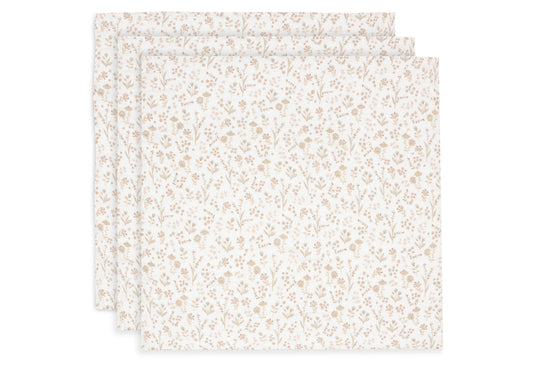3er-Set Musselintücher Hydrophil 70x70cm - Bloomy