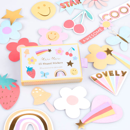 25 große Sticker - Happy Icon