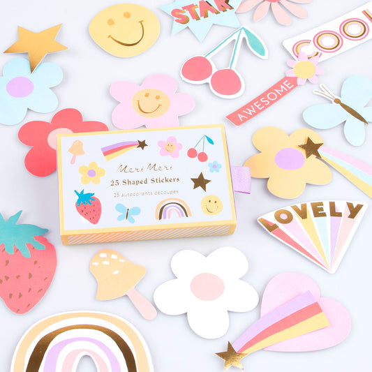 25 große Sticker - Happy Icon