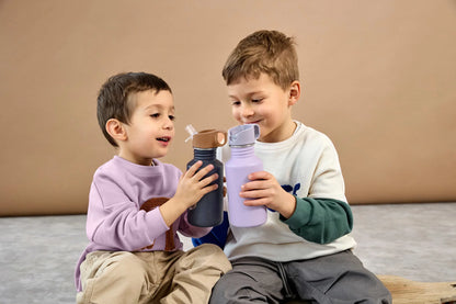 Edelstahl Kinder Trinkflasche 500 ml - Little Gang, Smile, Blau