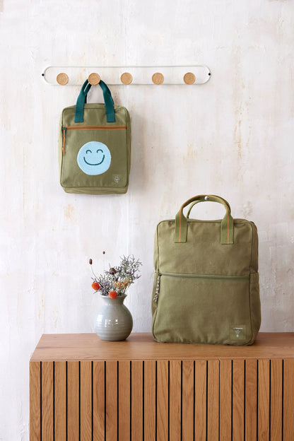 Kindergartenrucksack Square Little One & Me - Small, Oliv