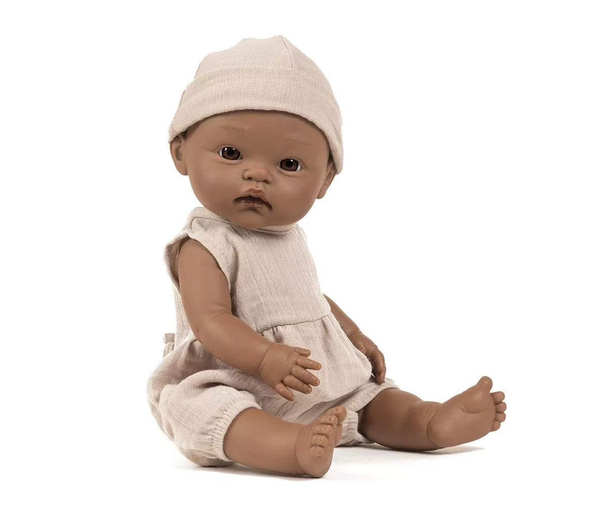 Cuties Puppe Basile, 36 cm mit Noa-Strampler und Mütze